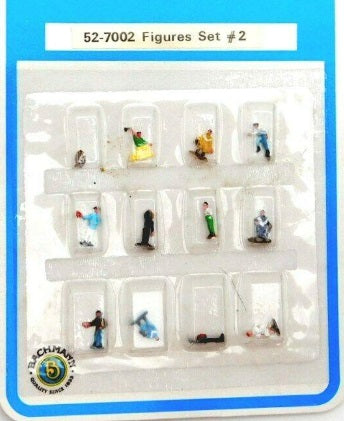 Bachmann 52-7002 N Scale Painted Townspeople Figures Set # 2 (Pack of 12)
