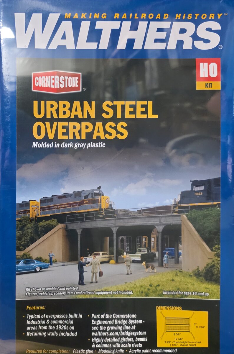 Walthers 933-4561 HO Urban Steel Overpass Kit