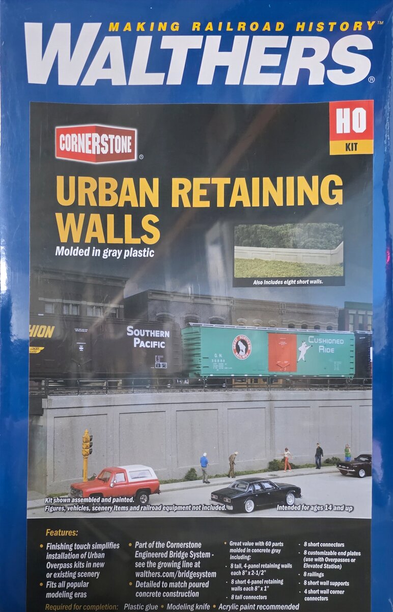 Walthers 933-4562 HO Urban Retaining Walls Kit