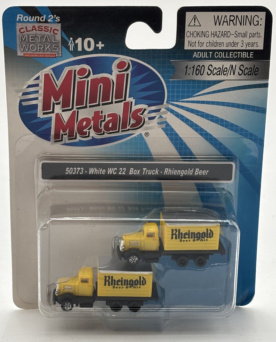Classic Metal Works 50373 N Mini Metals Rhiengold Beer White WC 22 Box Truck