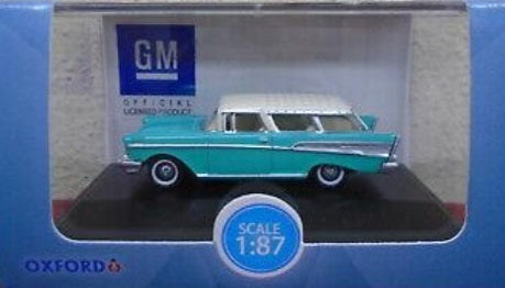 Oxford Diecast 87CN57003 5HO 1:87 1957 Chevrolet Nomad Surf Green / India Ivory
