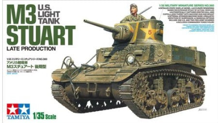 Tamiya 35360 1:35 US LightM3 Stuart Late Production Military Tank Model Kit