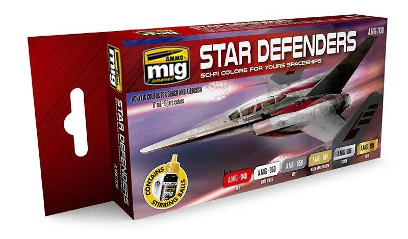 Mig Jimenez 7130 Star Defenders Sci-FI Colors Acrylic Paints (Set of 6)