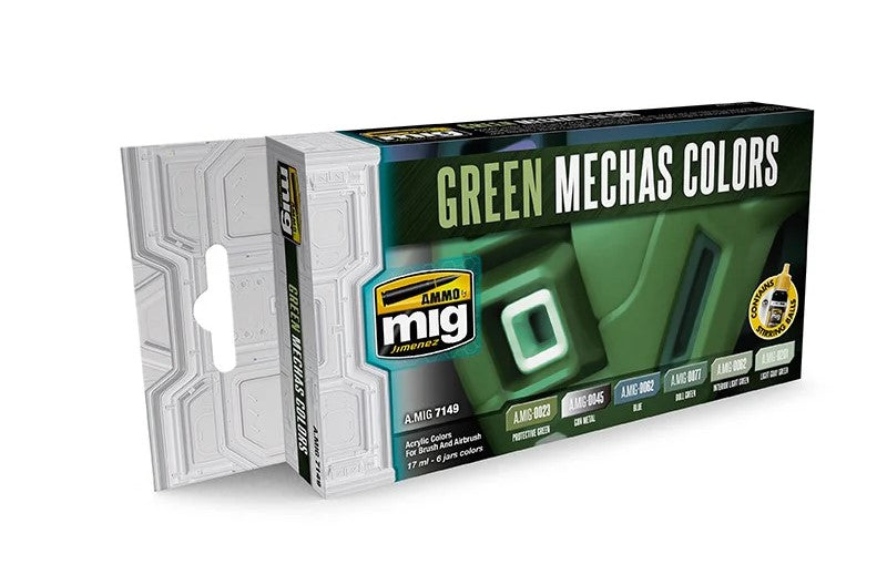 Mig Jimenez 7149 Green Mechas Colors Acrylic Paints (Set of 6)