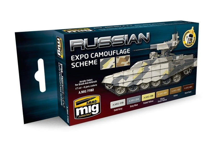 Mig Jimenez 7162 Russian Expo Camouflage Scheme Acrylic Paints (Set of 6)