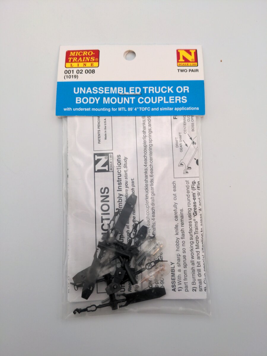 MicroTrains 00102008 (1019) N Coupler and Draft Gear Box Kit (Pair of 2)
