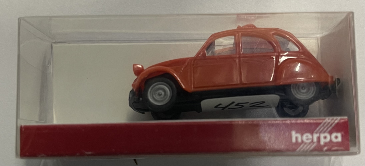 Herpa 020824 HO Brown Citroen 2 CV Folding Roof Open