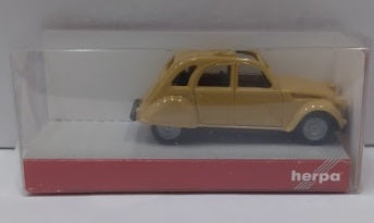 Herpa 020824 HO Orange Citroen 2 CV Folding Roof Open