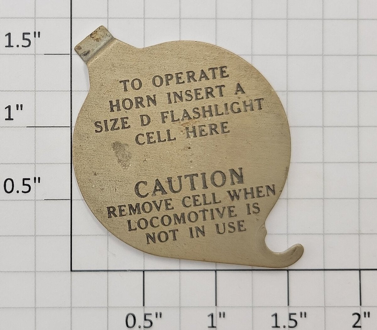Lionel 2023-38 Battery Cover Plate with Lettering