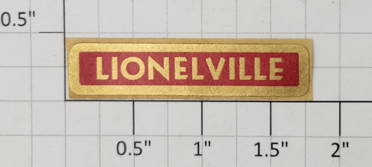 Lionel 145-25 Lionelville Sticker Decal