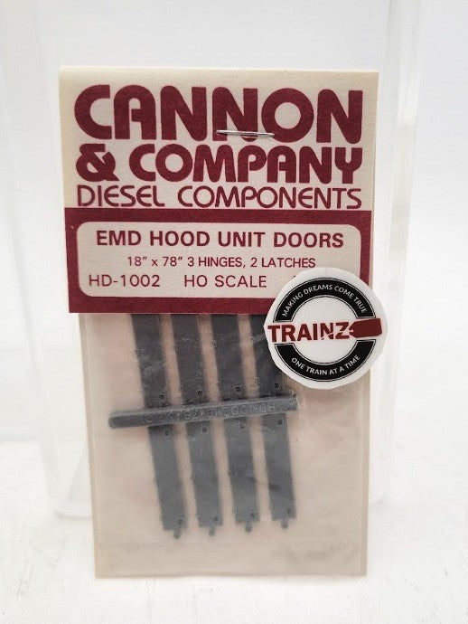 Cannon 1002 HO Scale EMD Hood Unit Doors 18" x 78" W/3 Hinges & 2 Latches