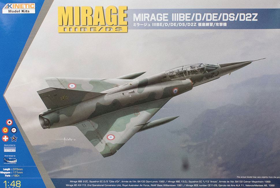 Kinetic 48054 1:48 Mirage IIIBE/D/DE/DS/D2Z Military Aircraft Plane Kit