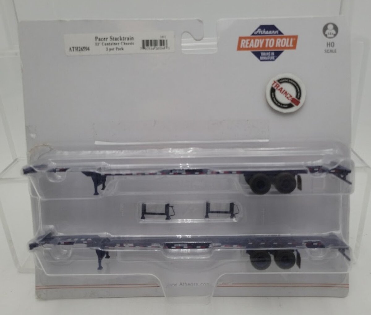Athearn 26594 HO Scale Pacer Stacktrain RTR 53' Chassis (Pack of 2)