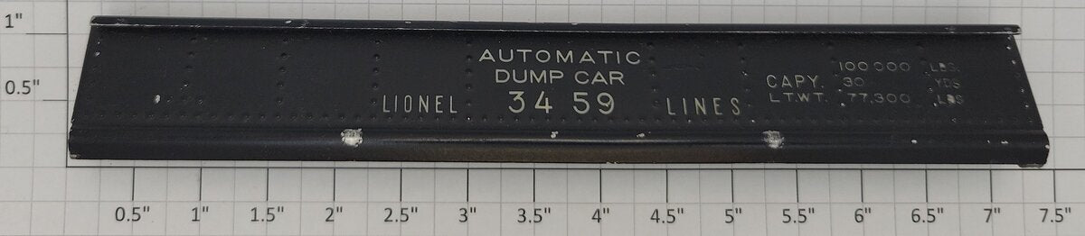 Lionel 3459-4 Dump Car Bin Side Door