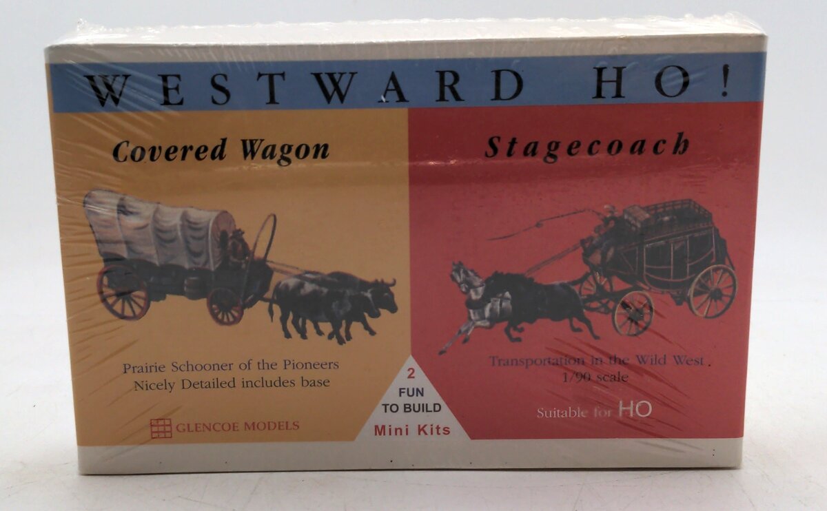 Glencoe Models 03601 1:87 Westward HO! Stage Coach & Covered Wagon Plastic Kit