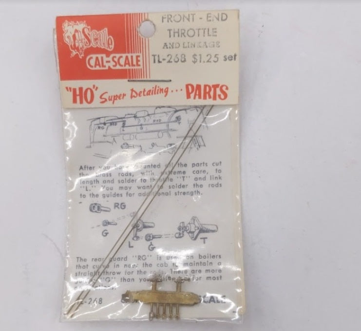Cal Scale 190-268 HO Scale Throttle Front End & Linkage Brass