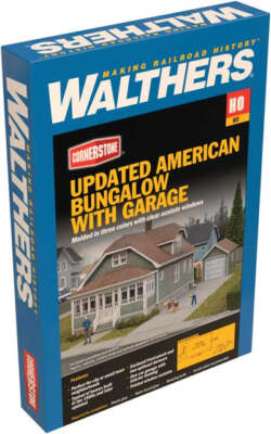 Walthers 933-3791 HO Scale Updated American Bungalow with Single-Car Garage Kit