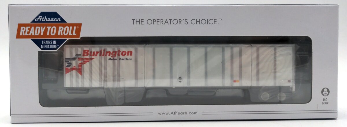 Athearn 72599 HO Burlington RTR 53' Wabash Plate Trailer #P32347