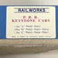 Railworks Set "H" HO Scale P. R. R. Keystone Cars Brass Model Train Set