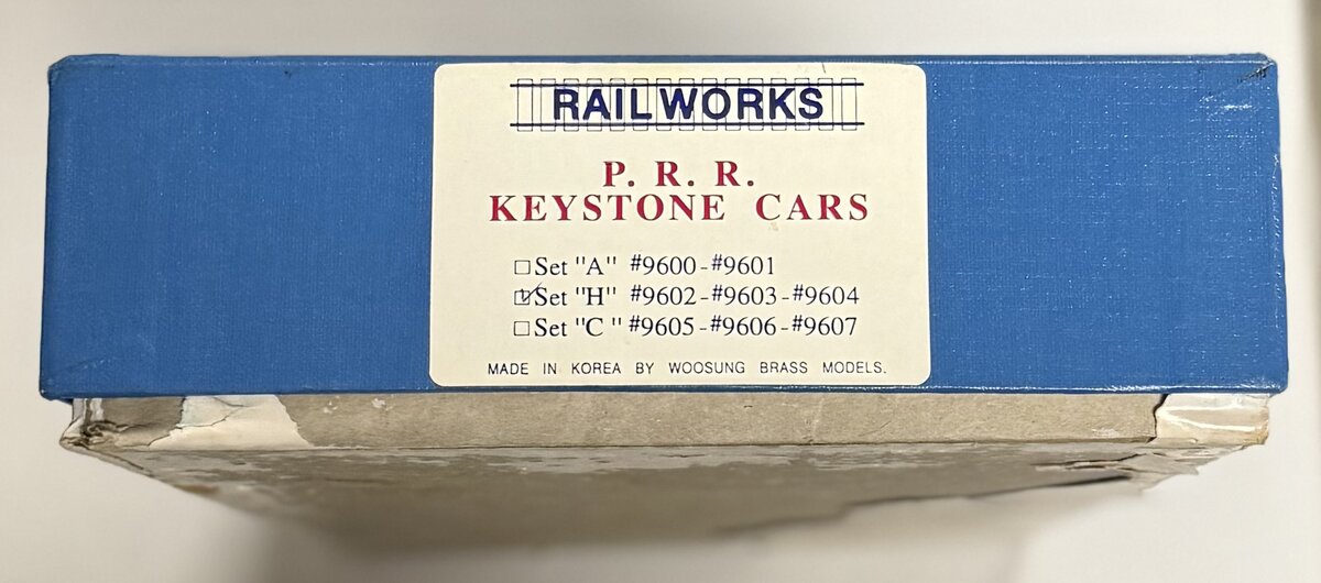 Railworks Set "H" HO Scale P. R. R. Keystone Cars Brass Model Train Set