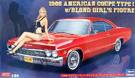 Hasegawa 52202 1:24 1966 American Coupe Type I Car w/Blond Girl's Figure Kit