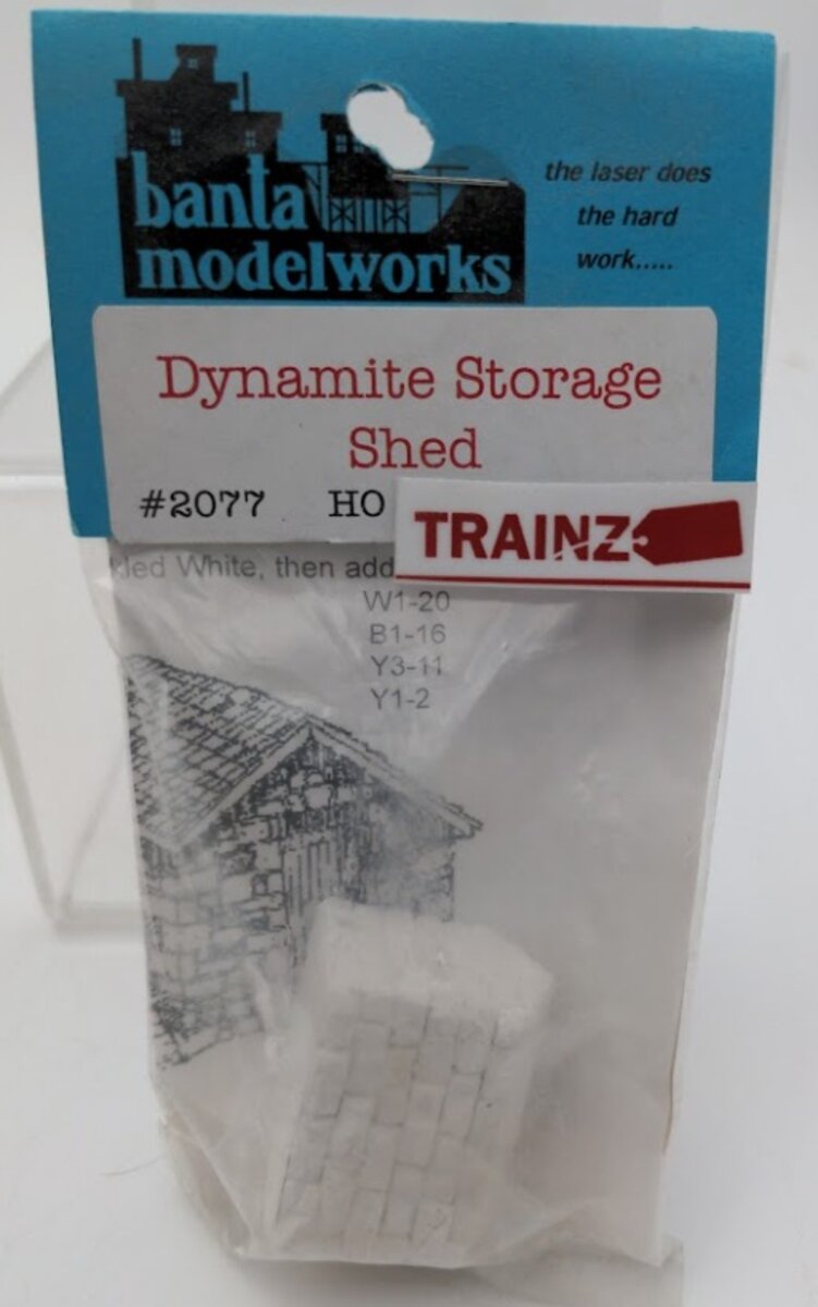 Banta Model Works 2077 HO Scale Unpainted Hydrocal Casting Dynamite Storage Shed