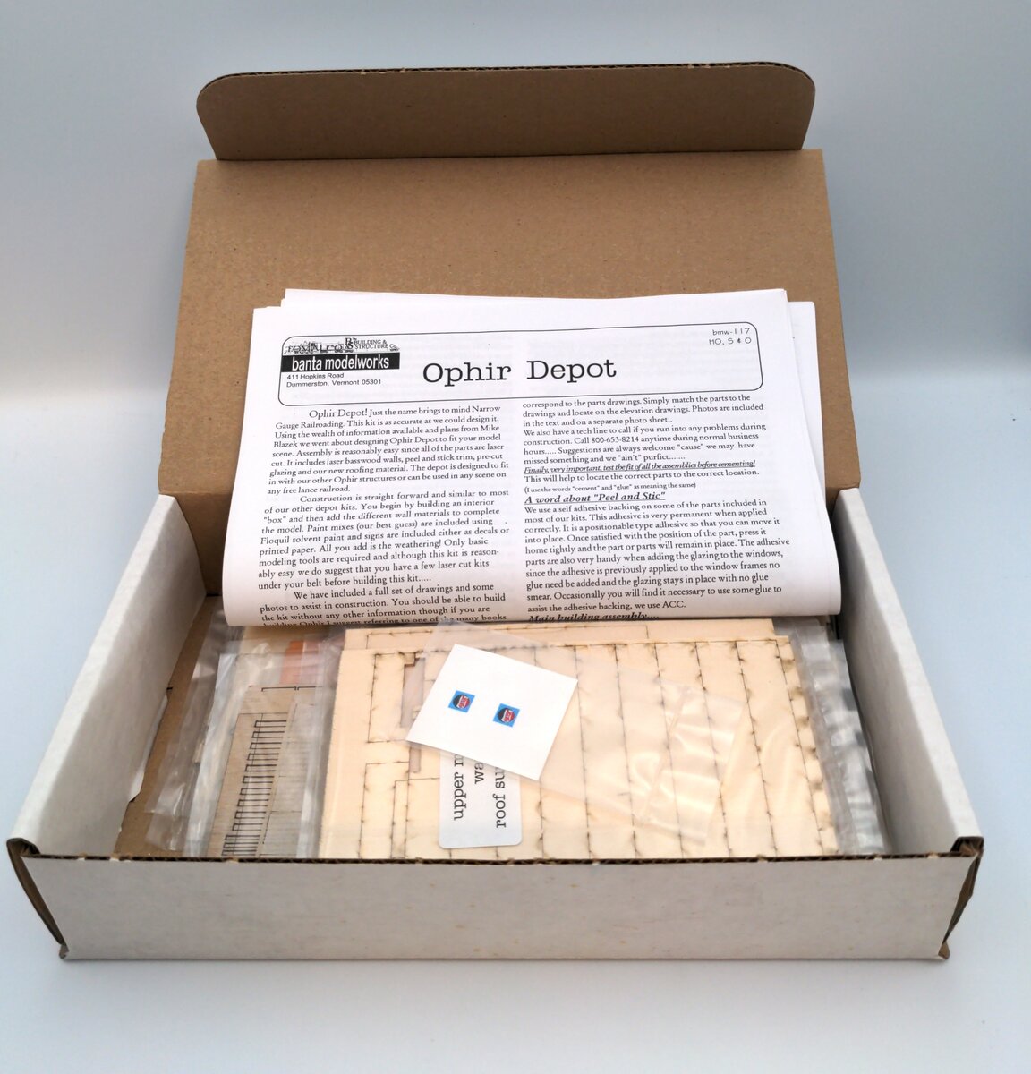 Banta Model Works BMW-117 HO Scale Ophir Depot Laser Cut Wood Kit