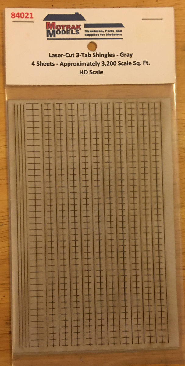 Motrak Models 84021 HO Laser Cut 3-Tab Gray Shingles