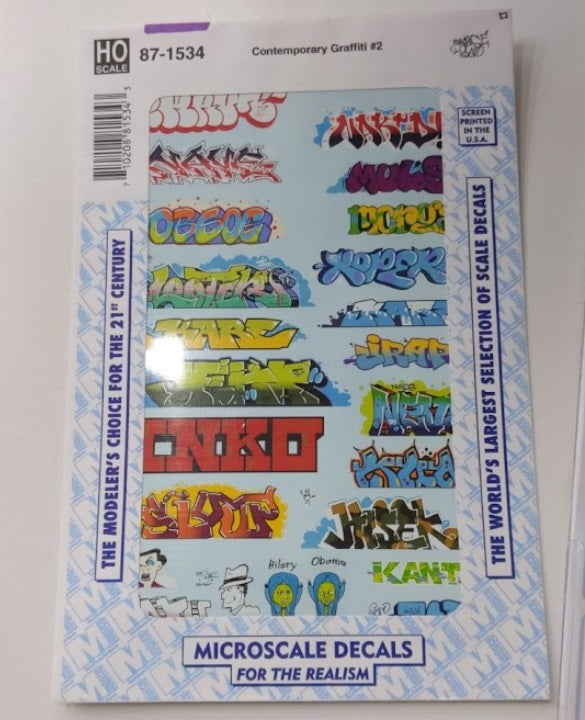 Microscale 87-1534 HO Contemporary Graffiti #2 Decal Sheet
