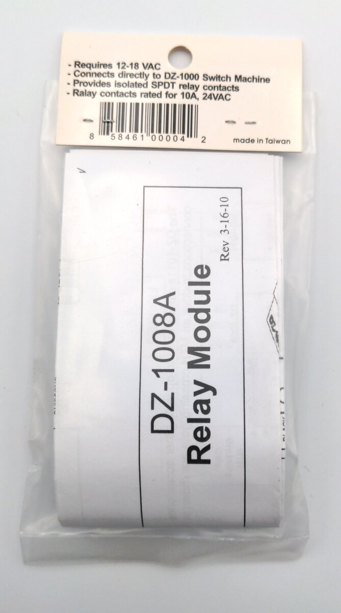Z-Stuff DZ-1008A O SPDT Relay Module For Use With DZ-1000 Switch Machine