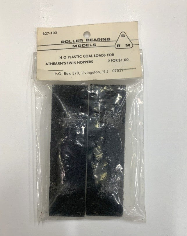 Roller Bearing Models 627-102 HO Scale Coal Load Twin Hoppers (Pack of 2)