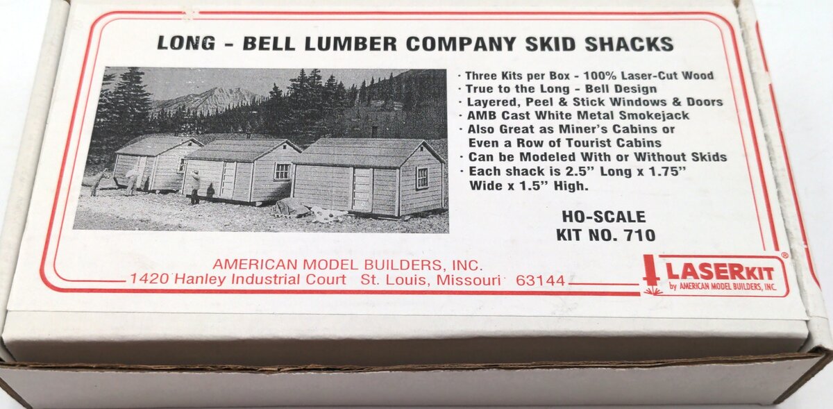 American Model Builders 710 HO Long-Bell Lumber Co Skid Shacks Kit (Pack of 3)