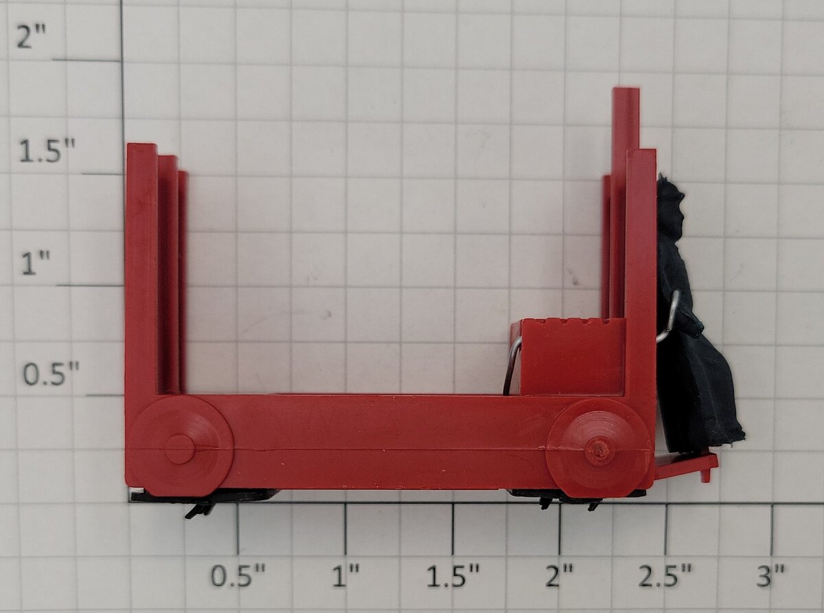 Lionel 356-34DR Dark Red Baggage Cart Truck with Unpainted Figure