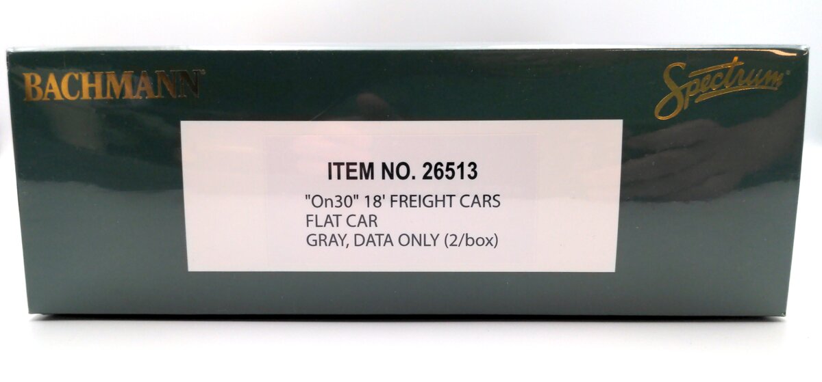 Bachmann 26513 On30 Data Only Gray 18' Flat Car (Set of 2)