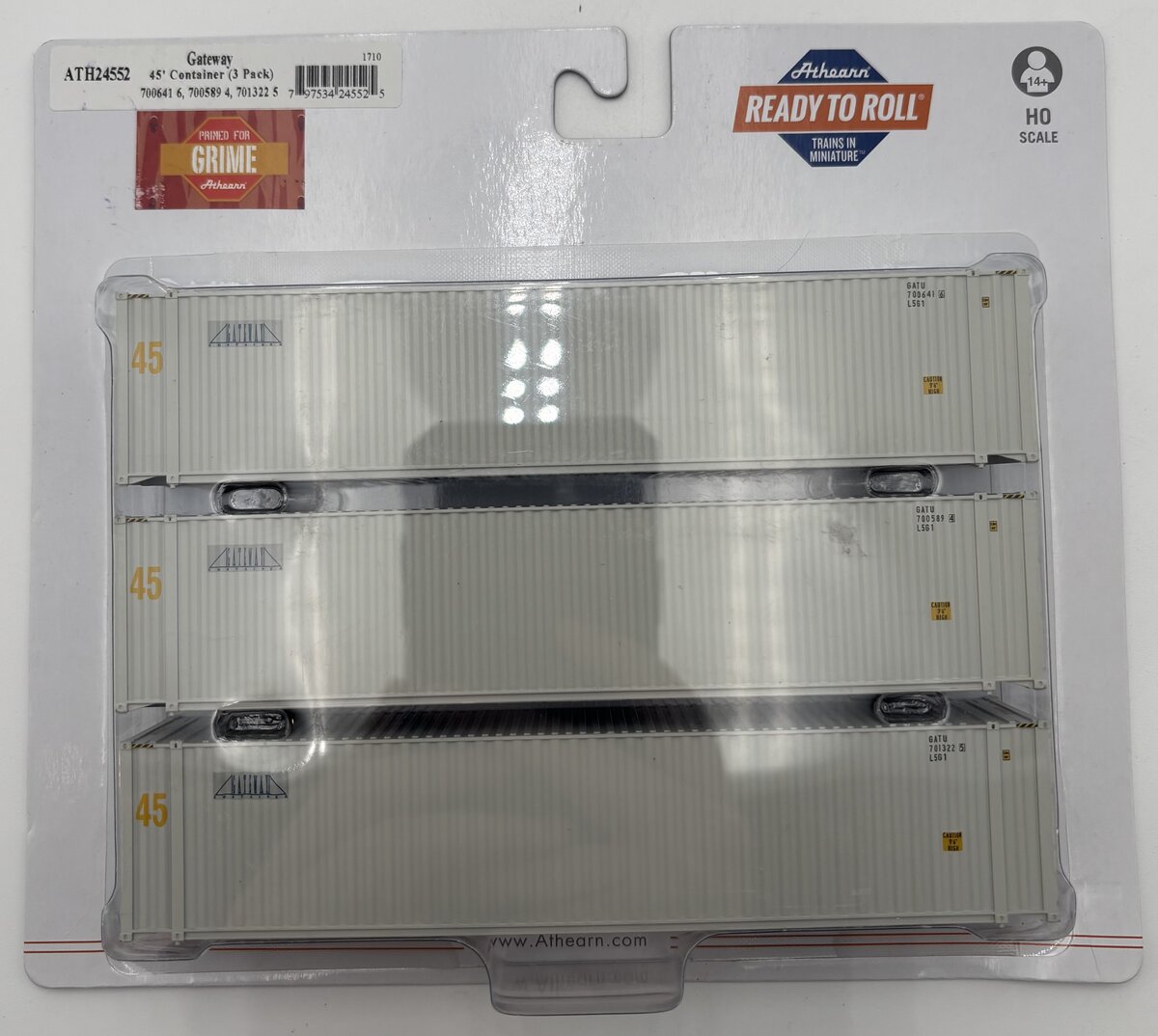 Athearn 24552 HO Gateway 45' Ready-to-Run Container (Pack of 3)