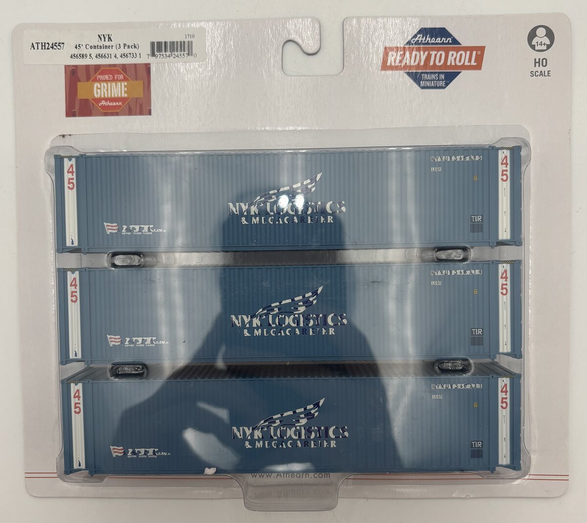 Athearn 24557 HO NYK 45' Ready-to-Run Container (Pack of 3)