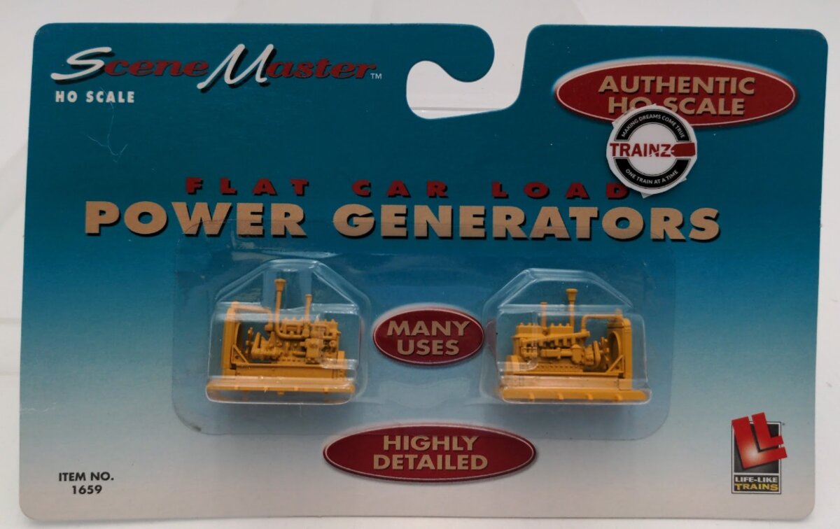 Life Like 1659 HO Scene Master Flat Car Load Power Generators (Set of 2)