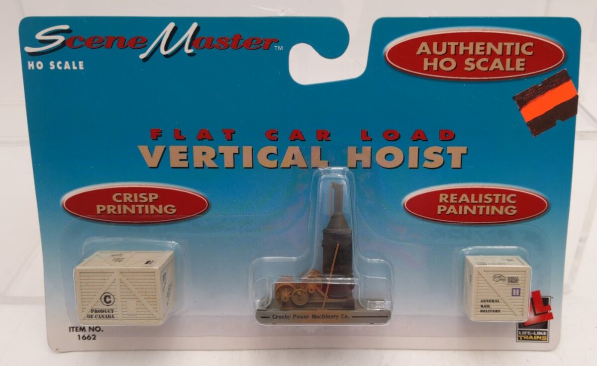Life Like 1662 HO SceneMaster Flat Car Load Vertical Hoist