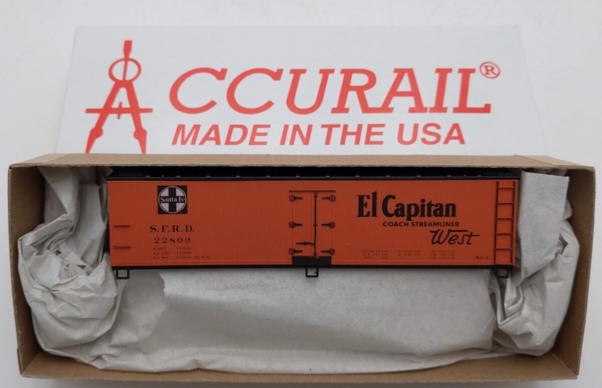 Accurail 48173 HO Scale Santa Fe El Capitan 40' Wood Reefer Kit #22809