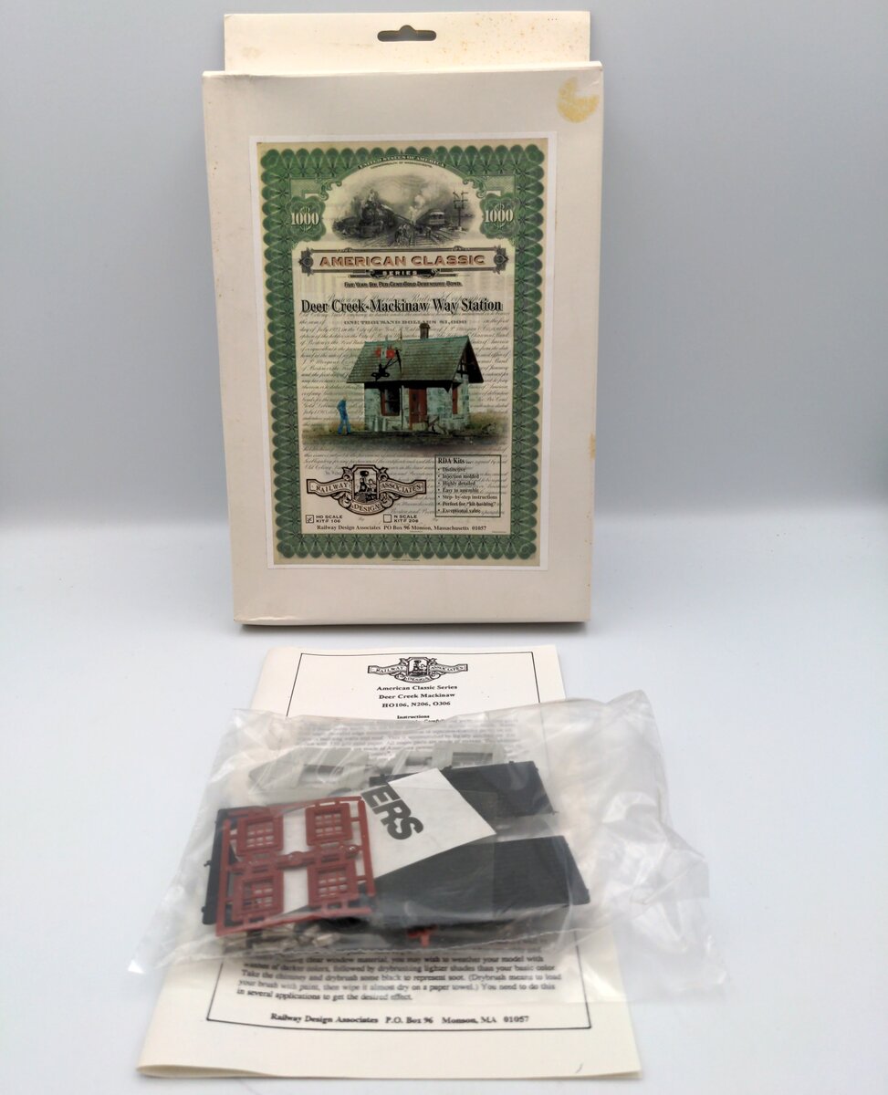Railway Design Associates 106 HO Deer Creek Mackinaw Way Station Building Kit
