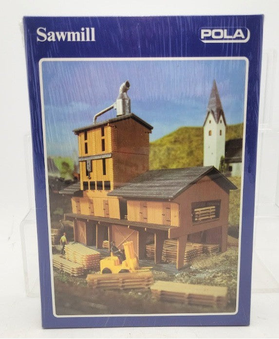 Pola 241 N Scale Forest Sawmill with Large Timber Stores Building Kit