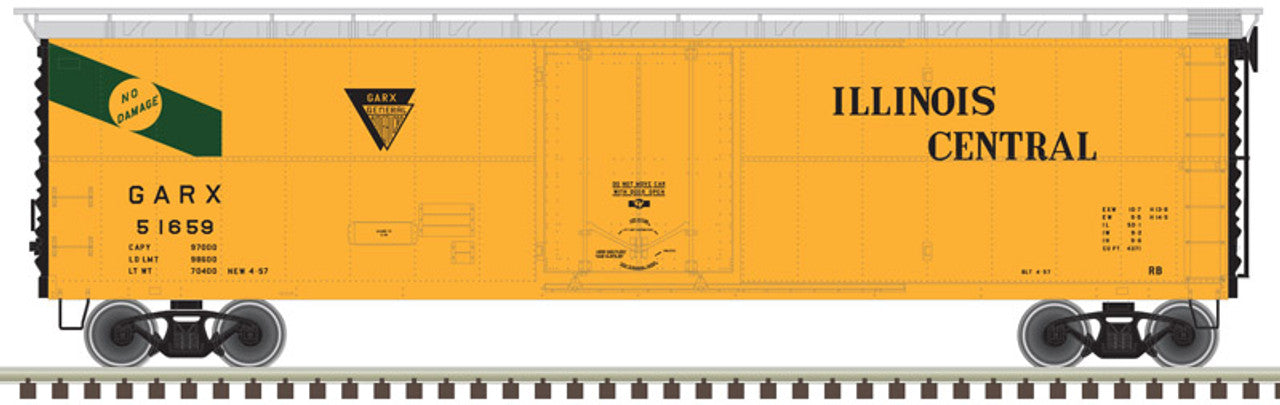 Atlas 20005796 HO Illinois Central 50' GARX Reefer Boxcar #51654