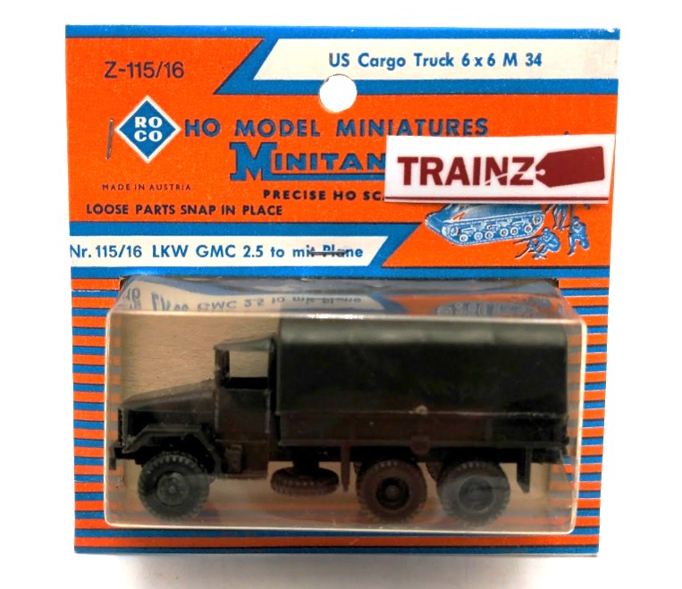 Roco Z-115/16 HO Scale MiniTanks US Cargo Truck 6 x 6 M 34-LKW GMC 2.5