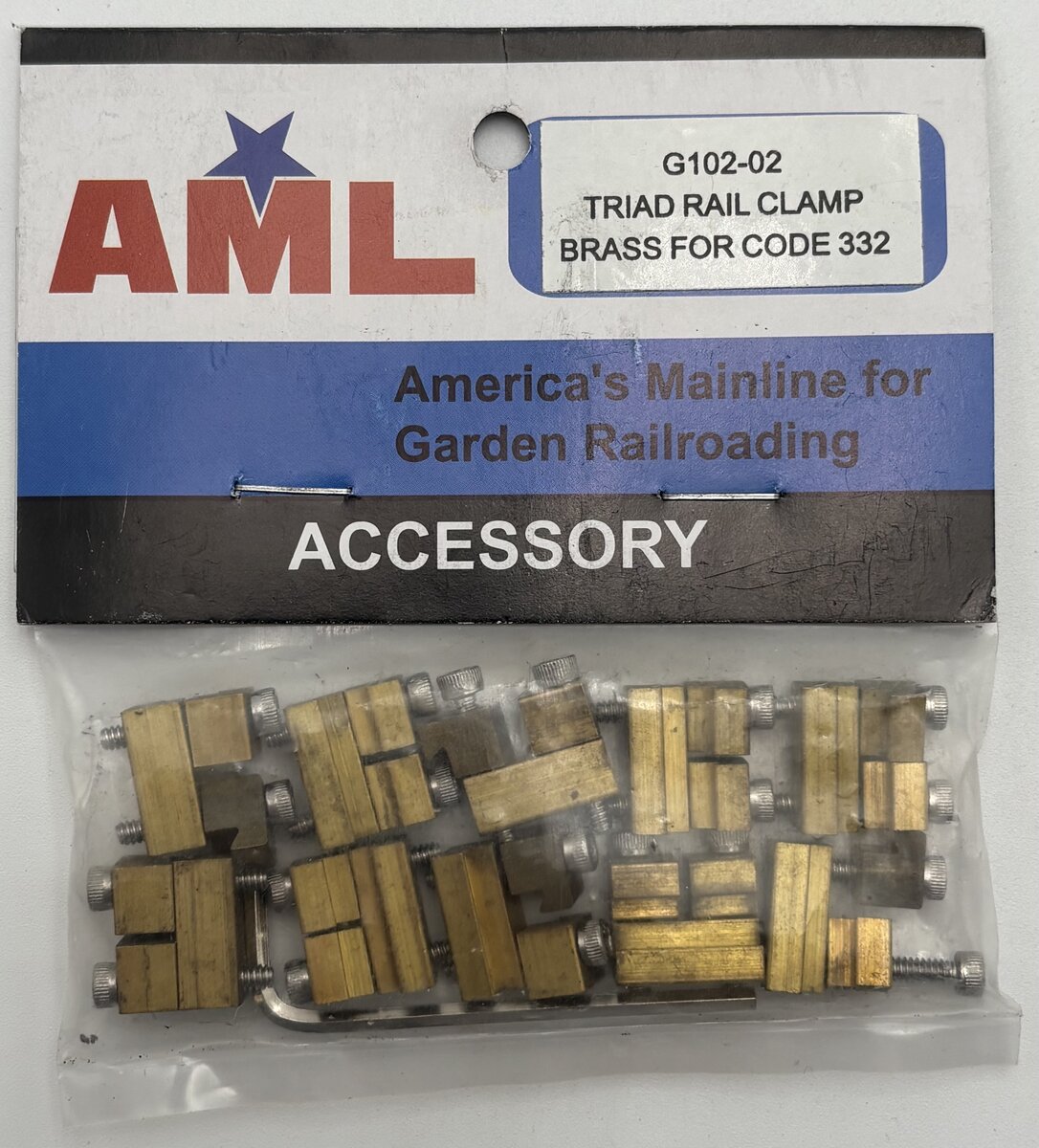 Accucraft G102-02 Universal Brass Rail Clamp, Over Rail, Side-Split (Set of 10)