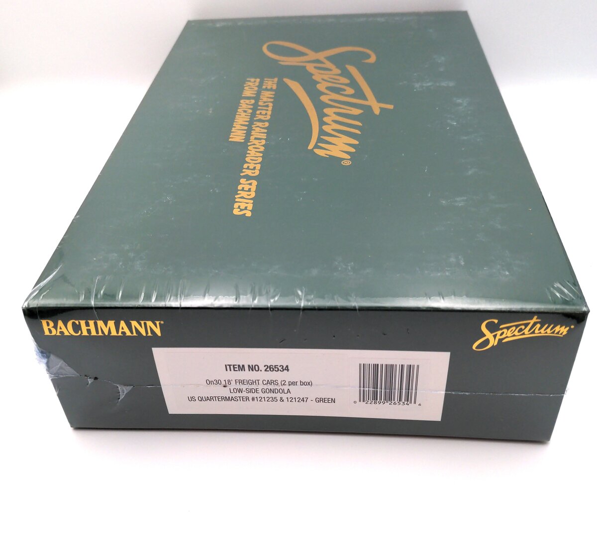 Bachmann 26534 On30 QMC Green 18' Low-Side Gondola #121235/121247 (Set of 2)