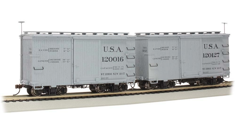 Bachmann 26554 On30 USA 18' Box Car with Murphy Roof #120016/1200127 (Set of 2)