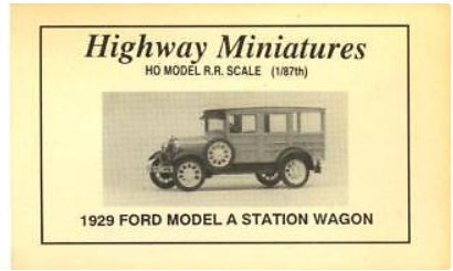 Jordan Products 360-217 HO Highway Miniatures 1929 Ford A Station Wagon Kit