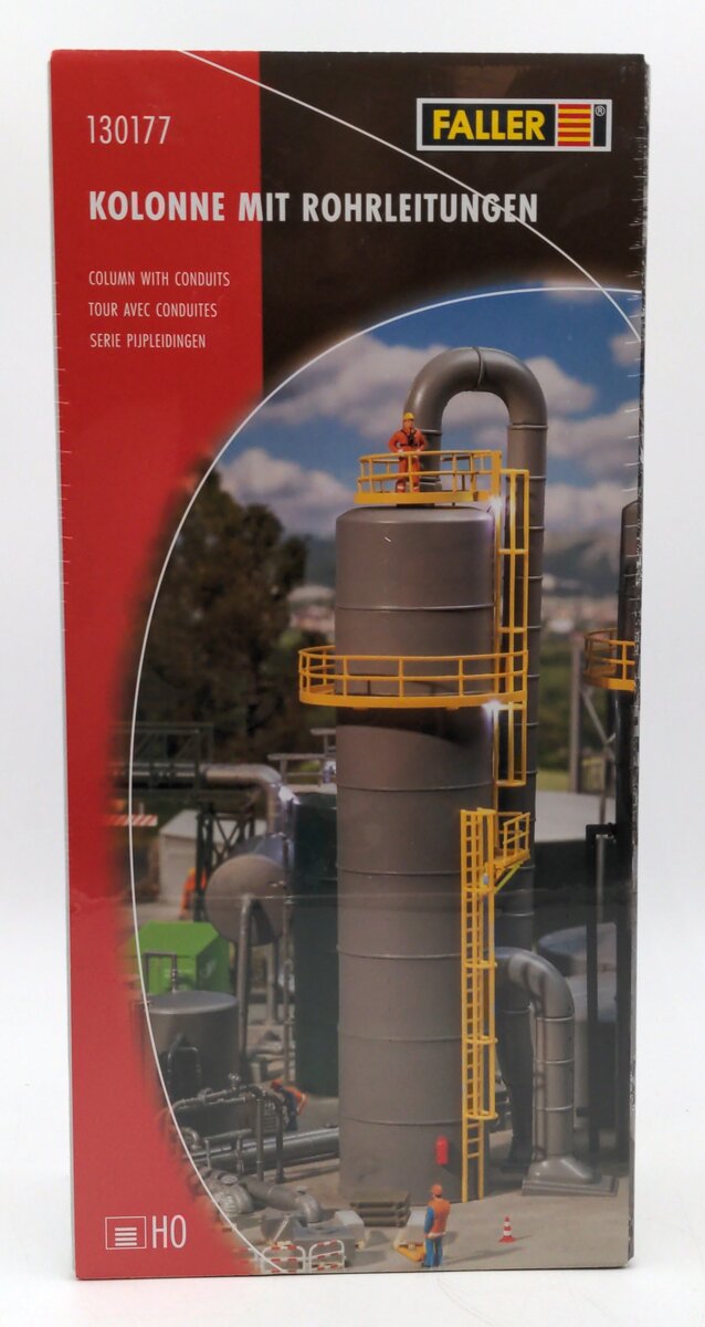Faller 130177 HO Vertical Storage Tank/Column with Piping Building Kit