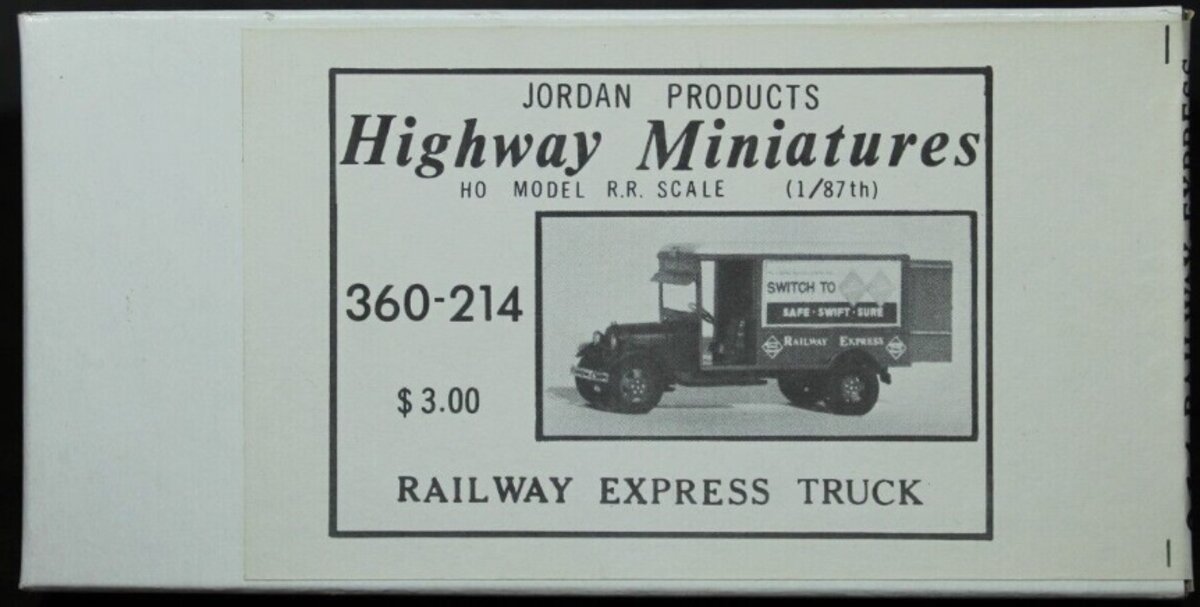 Jordan Products 360-214 HO Highway Miniatures Railway Express Truck Kit