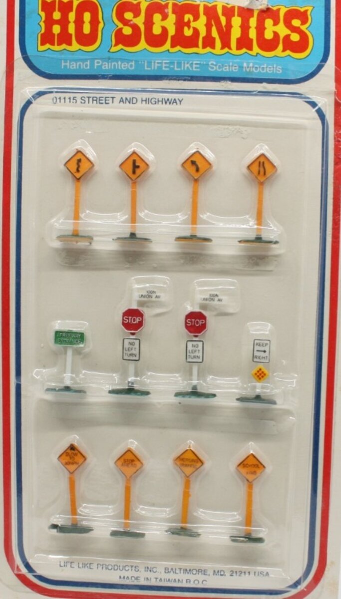 Life Like 1115 HO Scenics Hand Painted Road Signs Street & Highway